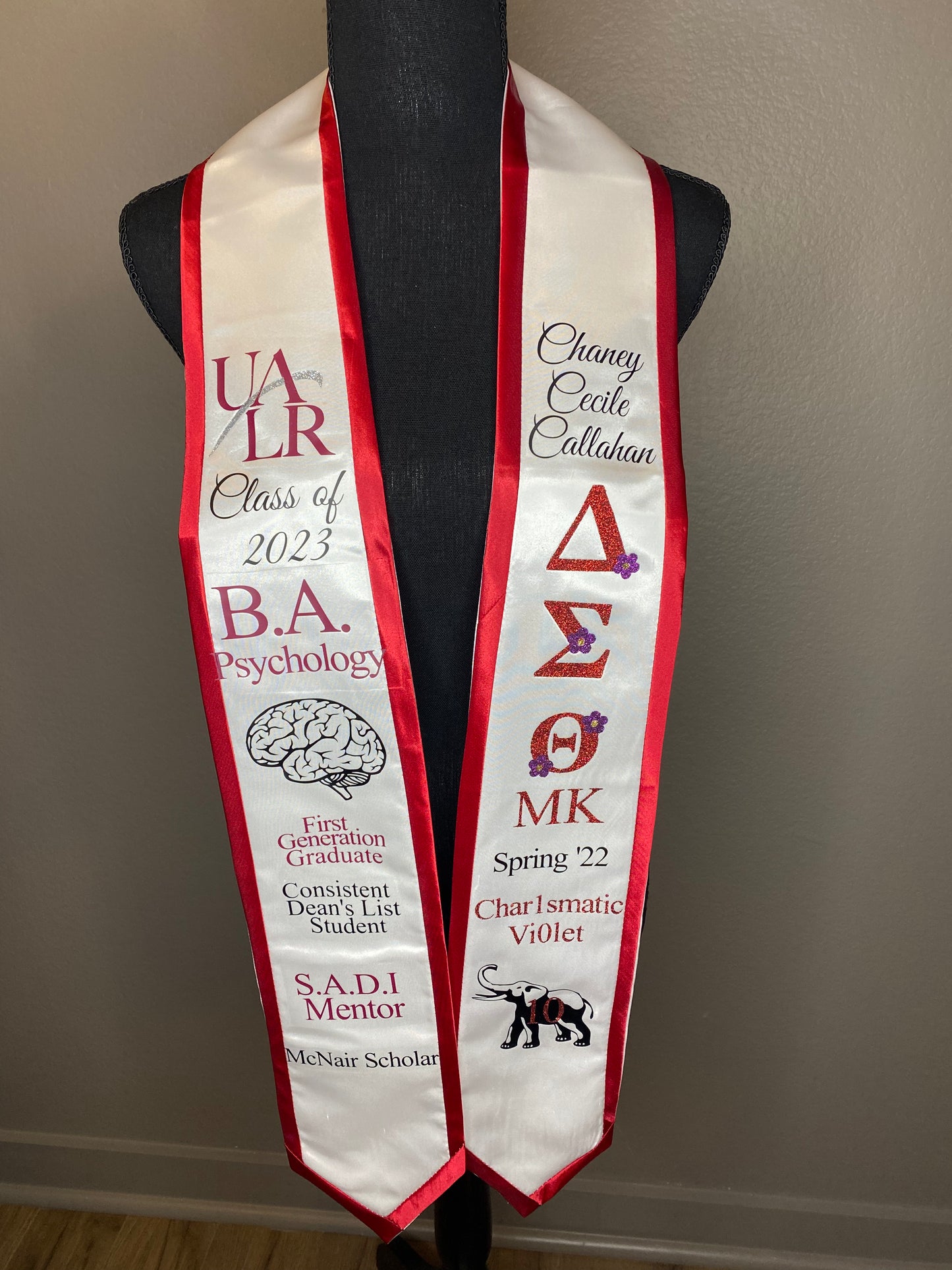 One Color Customized Graduation Stole