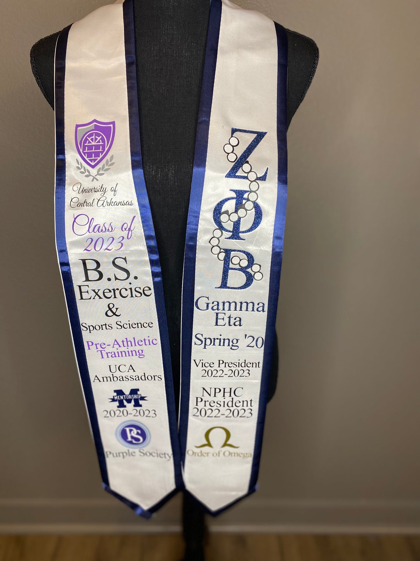 One Color Customized Graduation Stole