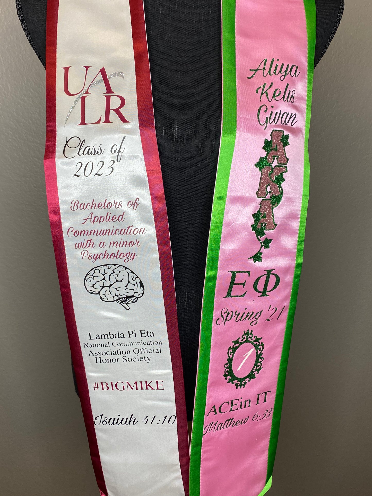 Split Color Customized Graduation Stole