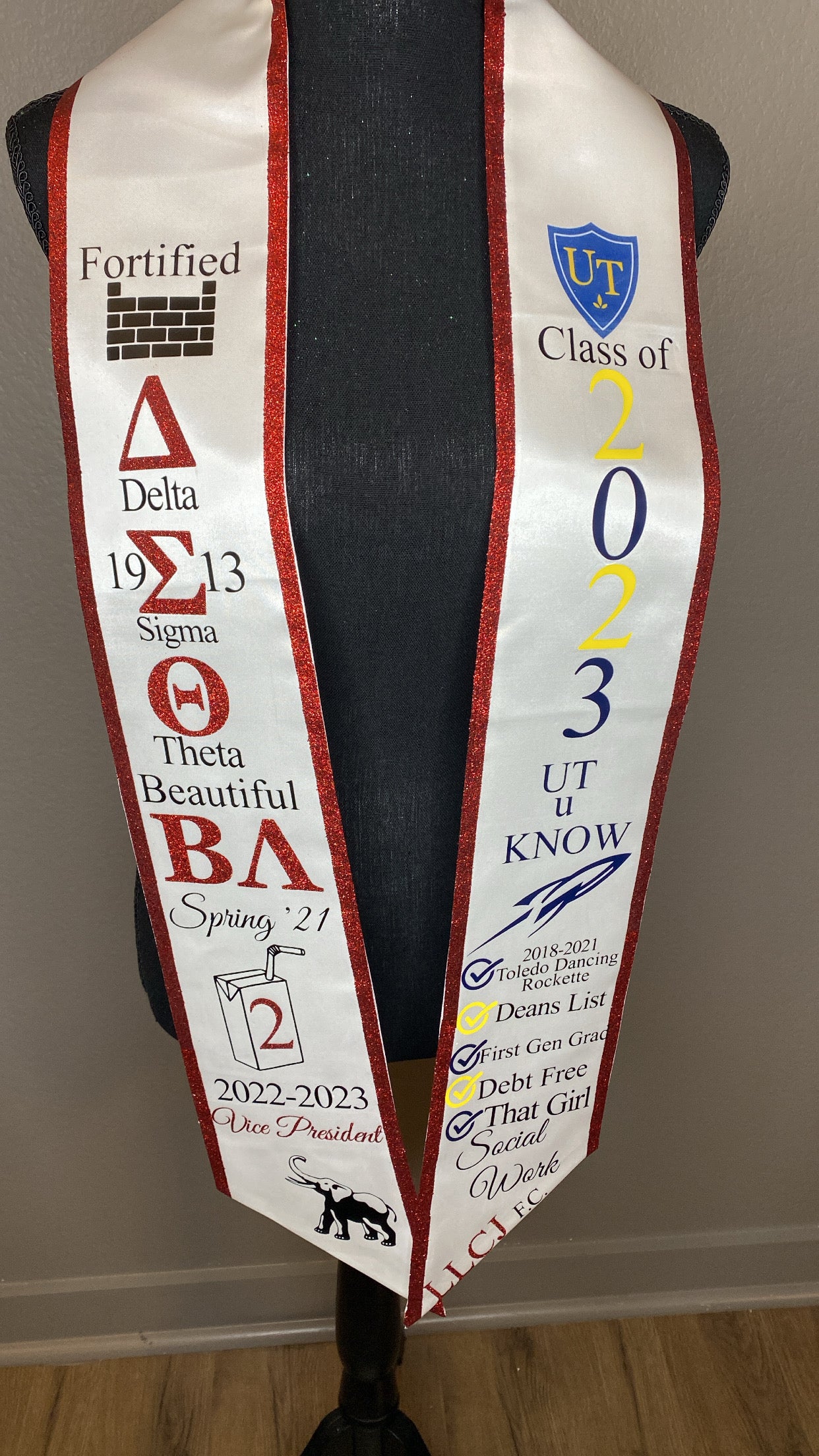 Glitter Customized Graduation Stole