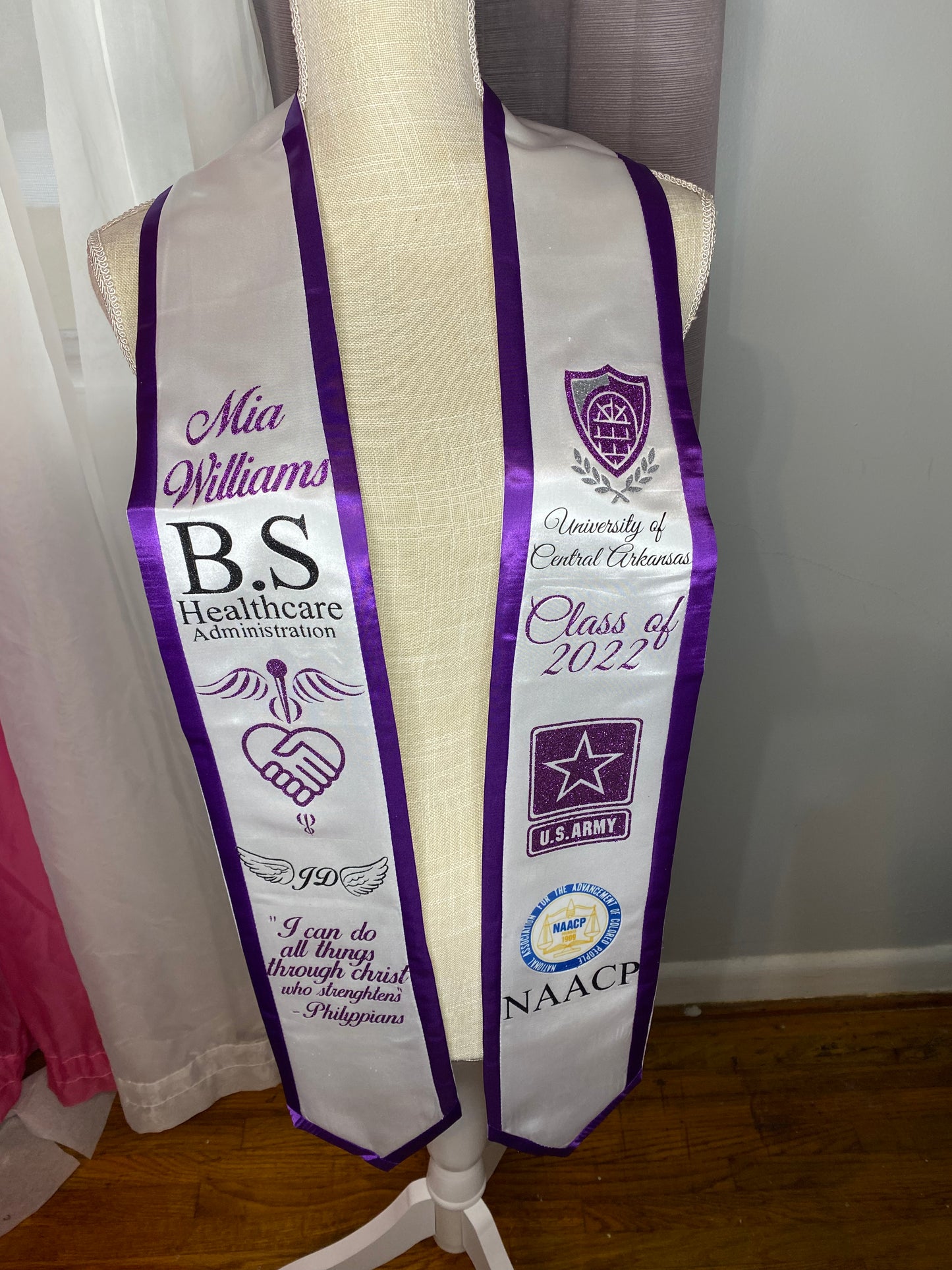 One Color Customized Graduation Stole