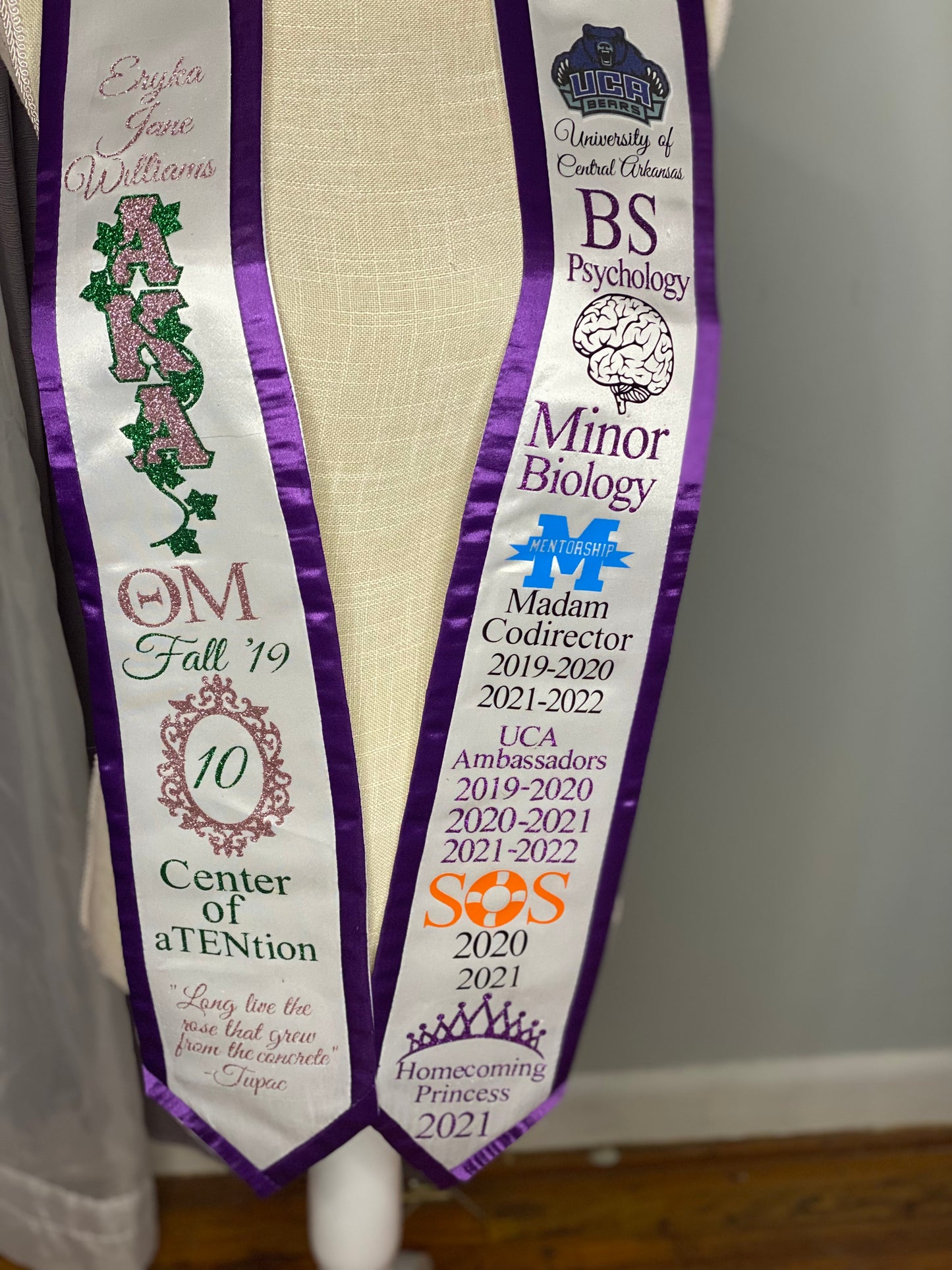 One Color Customized Graduation Stole